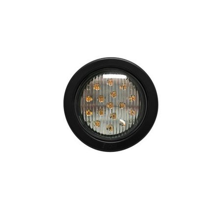 ECCO SAFETY GROUP LED FLASHER: ROUND GROMMET MOUNT, 12VDC, 8 FLASH PATTERNS, WITH PLUG, AMBER 3945A